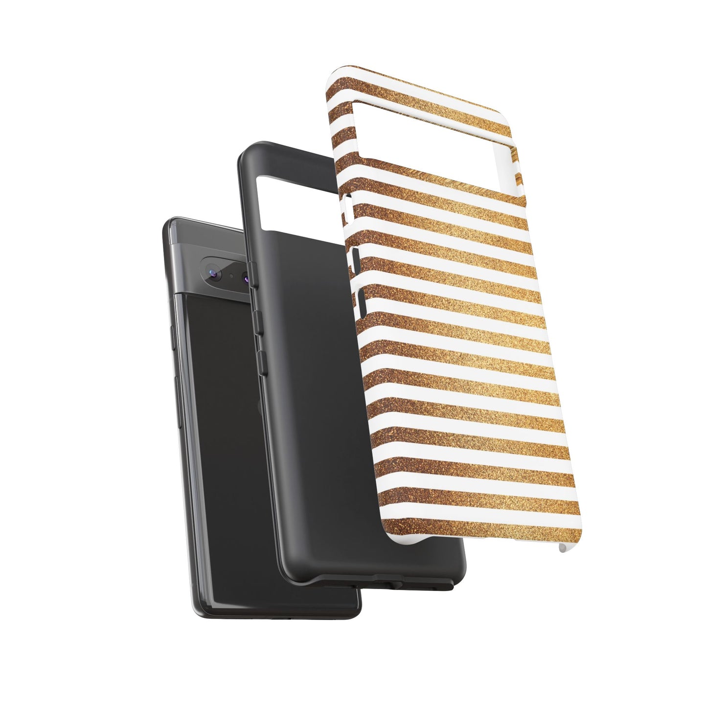 Glamorous Gold Striped Phone Case | Tough Cases, Stylish Phone Cover, Chic Accessories, Gift for Her, Fashionable Tech
