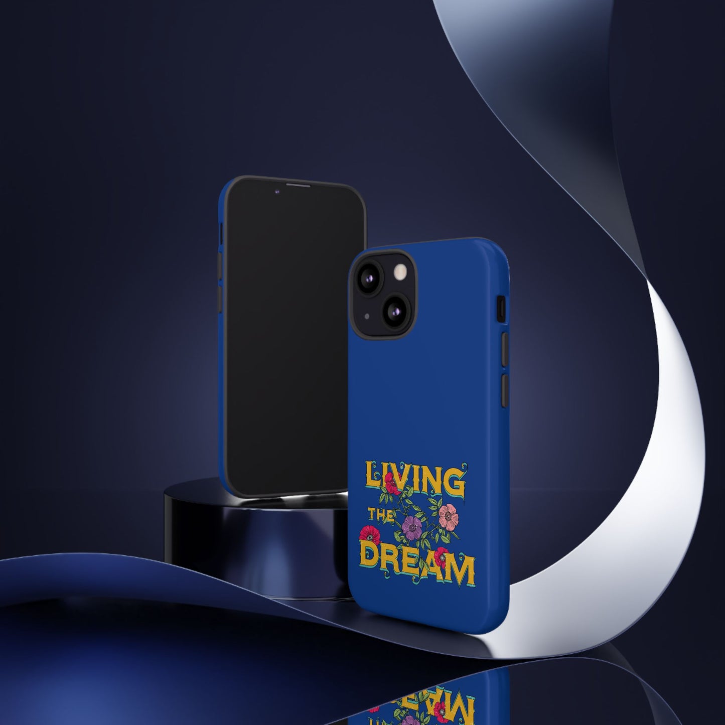 Living the Dream Phone Case, Floral Phone Cover, Tough Phone Case, Inspirational Gift, Boho Style Accessory, Dreamer Case