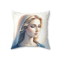 Divine Inspiration Decorative Pillow, Religious Home Decor, Prayer Pillow, Mary Pillows, Gift for Faith Lovers