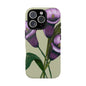 Floral Phone Case - Tough Cases, Purple Flower Design, Cell Phone Accessories, Gift for Her, Nature Lover Essentials