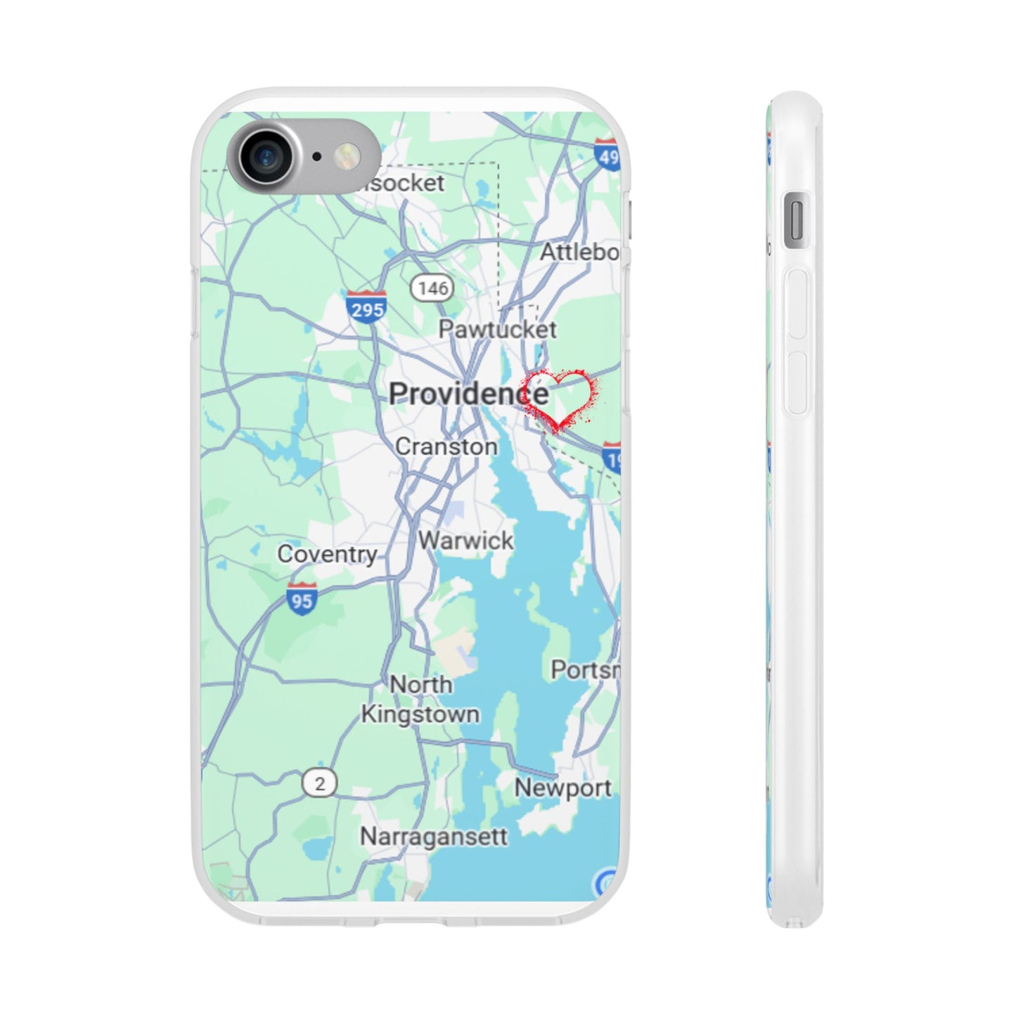 Providence Heart Map Phone Case - Custom Flexible Smartphone Protector, Gift for Her, Map Lover's Accessory, Personalized Case, Travel [...]