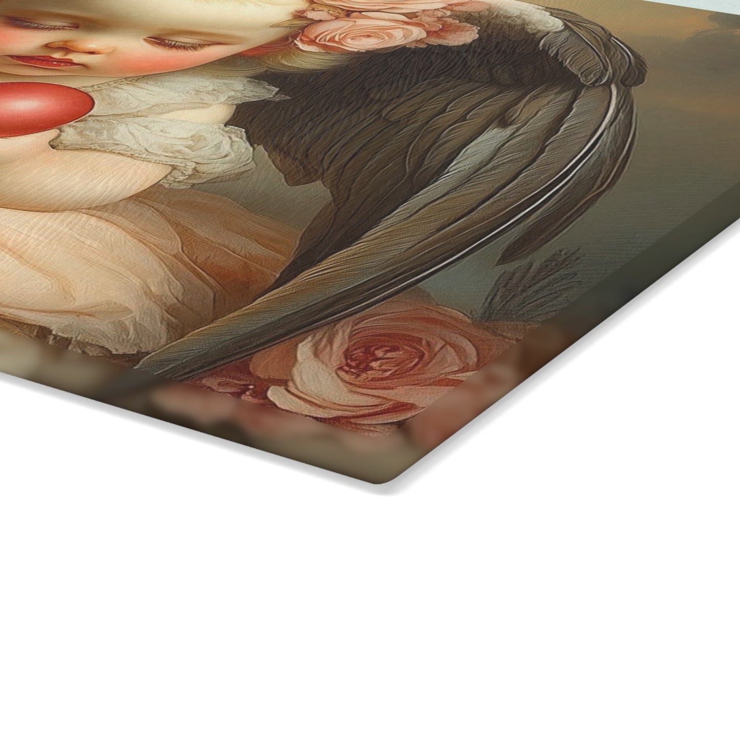 Angel Heart Glass Cutting Board, Angel Decor, Kitchen Gifts, Home Decor, Unique Wedding Gift, Valentine's Day Gift