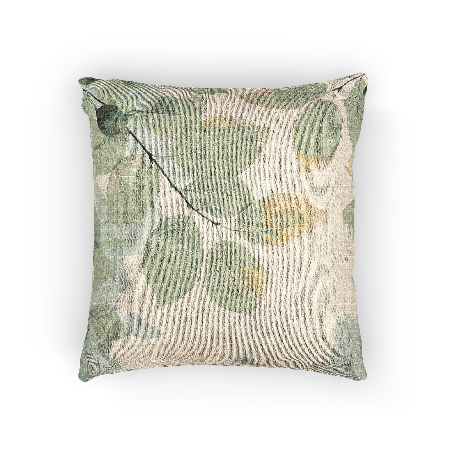 Leafy Woven Pillow for Cozy Homes, Nature-Inspired Decorative Cushion, Plant Lover Gift, Home Decor, Relaxing Atmosphere