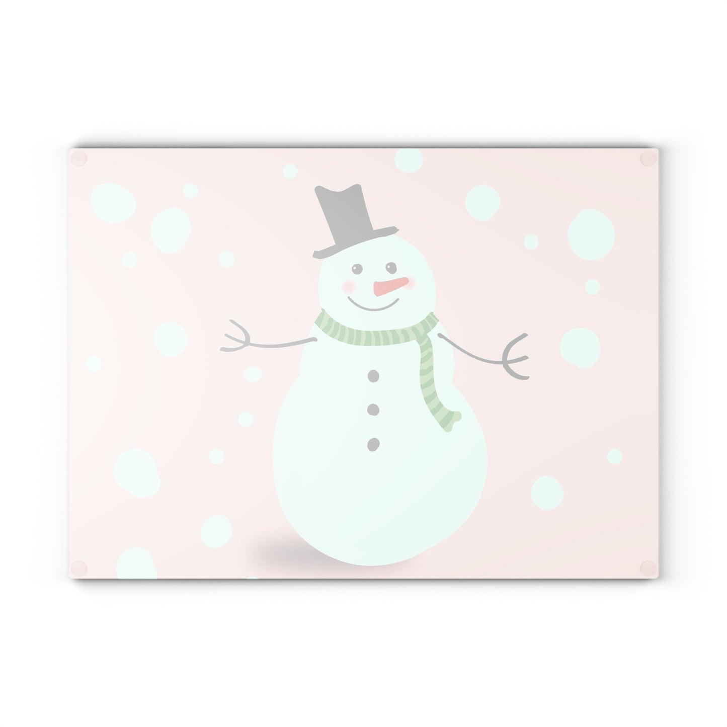 Festive Snowman Glass Cutting Board | Kitchen Decor, Holiday Gift, Winter Cooking, Unique Gift Idea, Home Essentials
