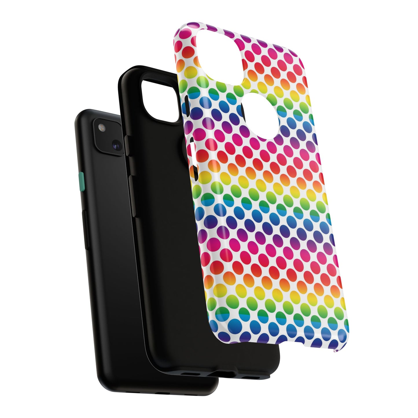 Rainbow Dot Phone Case, Colorful Phone Cover, Fun Phone Accessory, Gift for Friends, Trendy Mobile Case