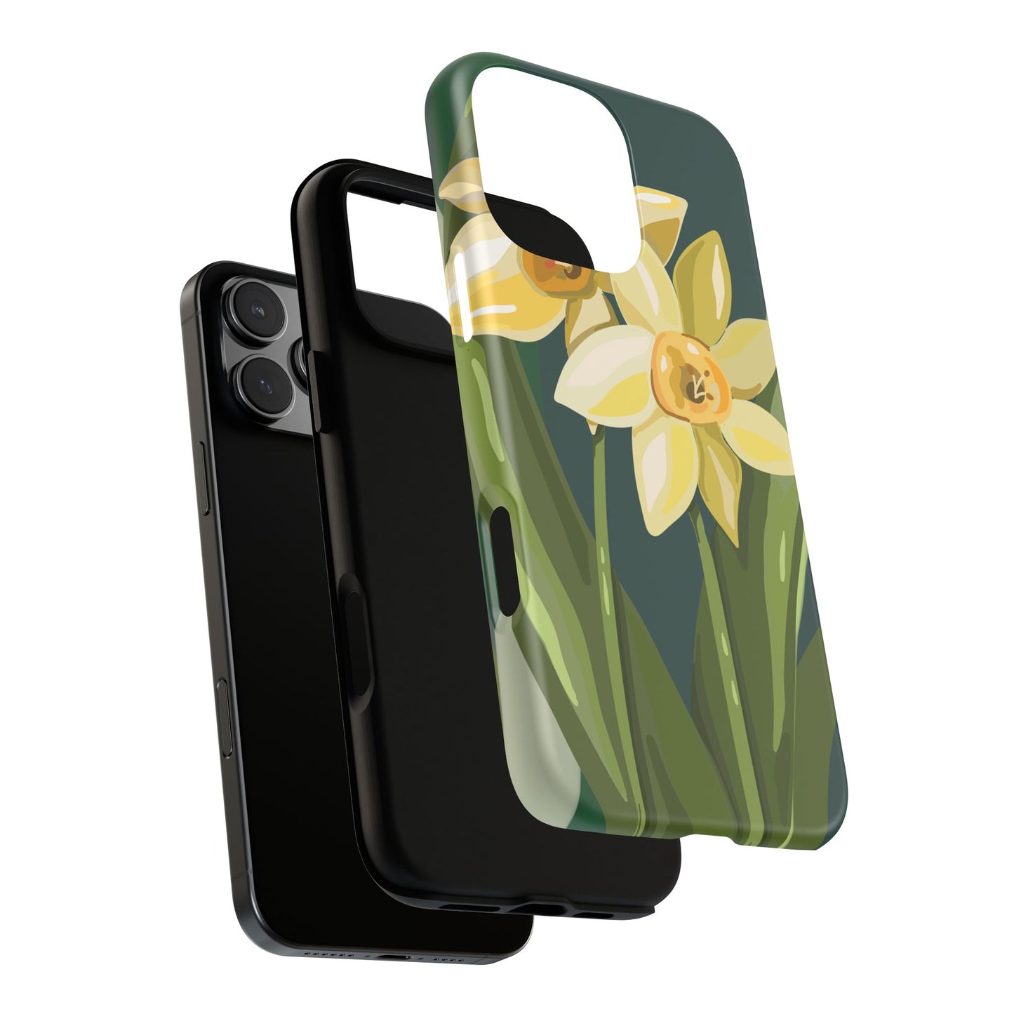 Floral Phone Case - Yellow Daffodil Design, Tough Phone Cover, Spring Decor, Floral Gift, Nature-Inspired Accessories