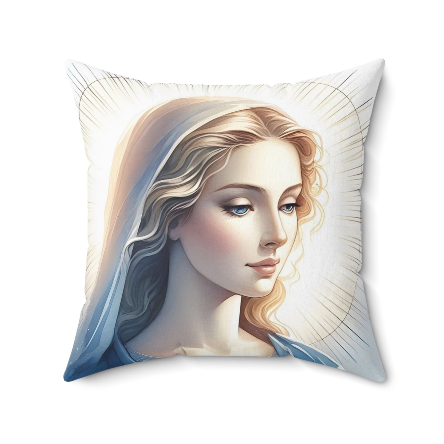 Divine Inspiration Decorative Pillow, Religious Home Decor, Prayer Pillow, Mary Pillows, Gift for Faith Lovers