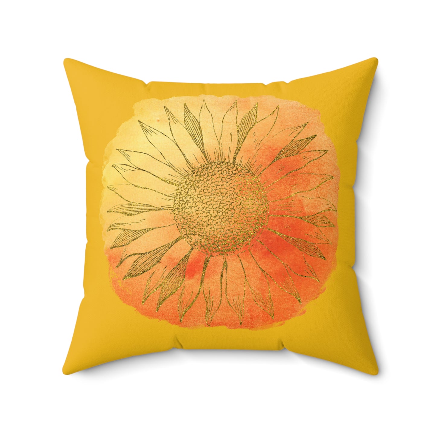 Sunflower Decorative Pillow, Bright Yellow Floral Cushion, Home Décor, Living Room Accent, Gift for Garden Lovers, Spring Decor