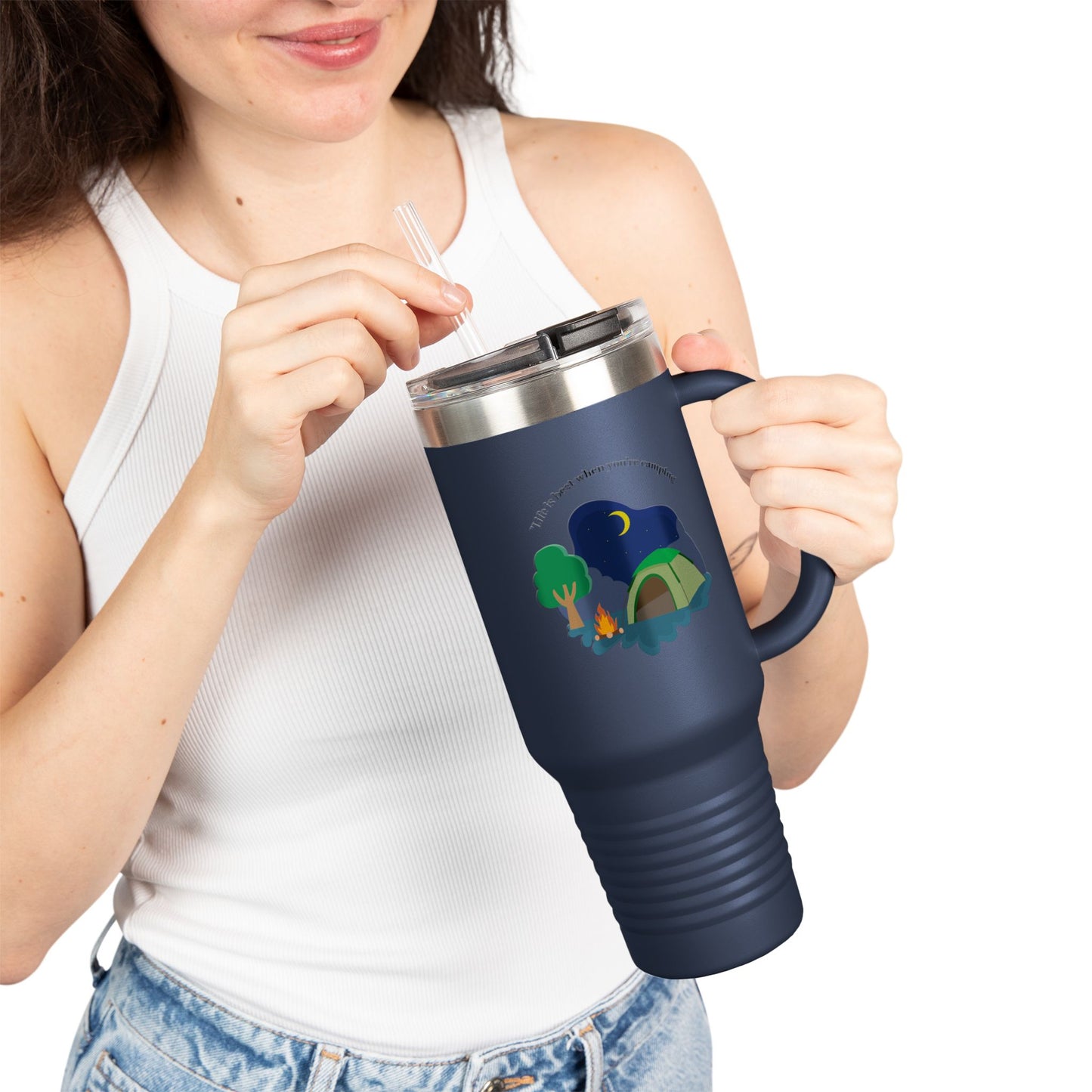 Insulated Travel Mug for Adventurers | 40oz Camping Coffee Mug, Travel Tumbler, Outdoor Drinkware, Gift for Hikers, Nature Lovers