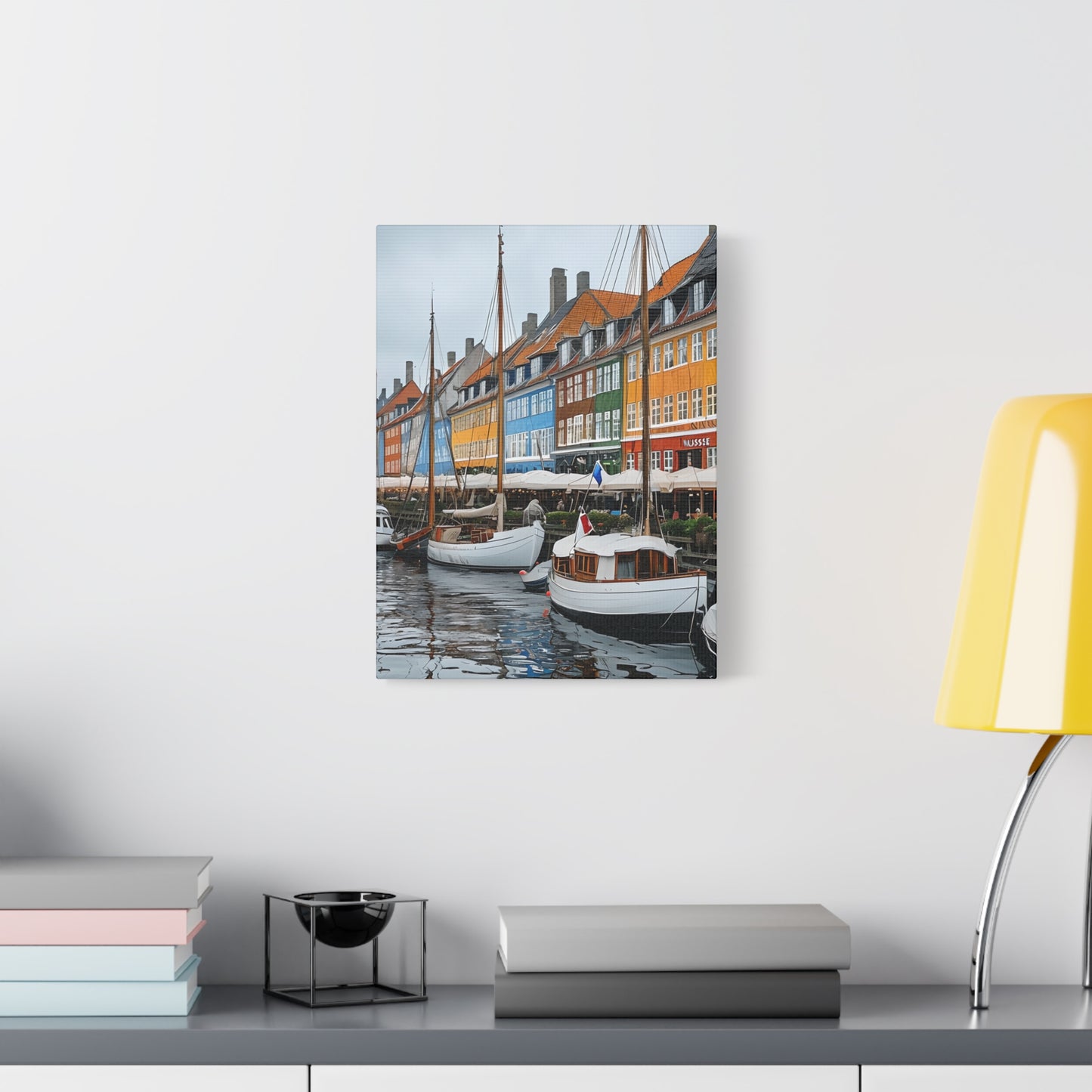 Coastal Canvas Print, Vibrant Harbor Art, Nautical Home Decor, Gift for Sailors, Maritime Wall Art