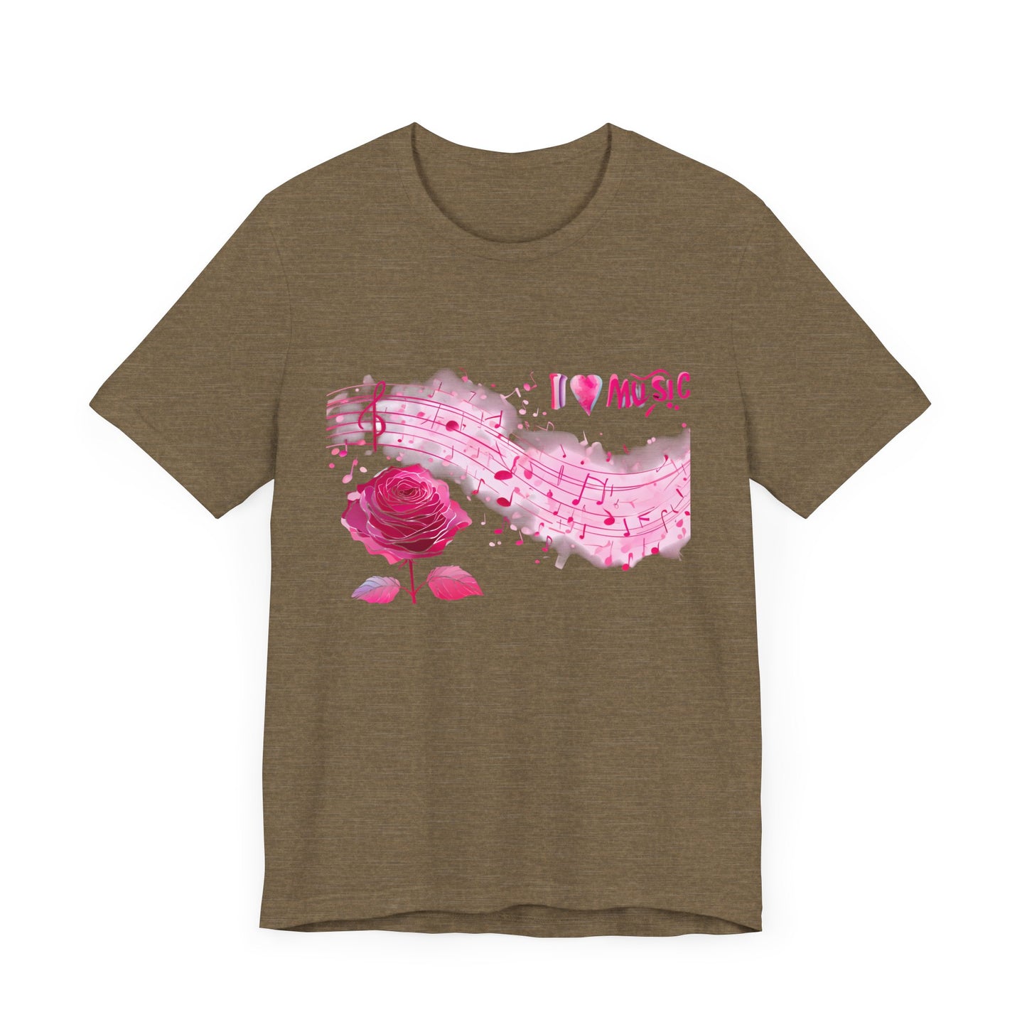 I Love Music Tee, Music Lover Shirt, Floral Music Notes Top