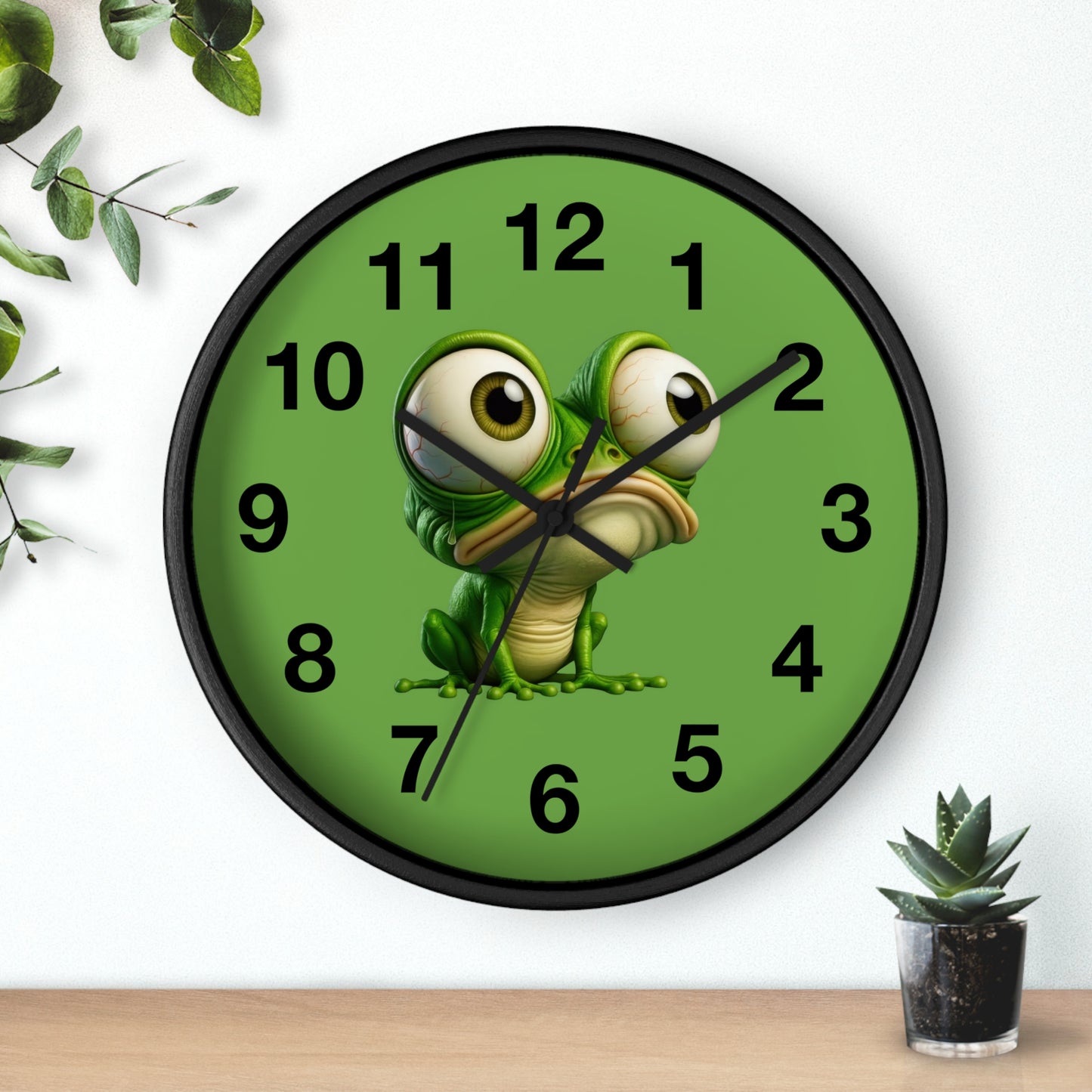 Whimsical Frog Wall Clock – Fun Home Decor, Office Accessories, Unique Gift for Kids, Animal-Themed Decoration, Quirky Timepiece