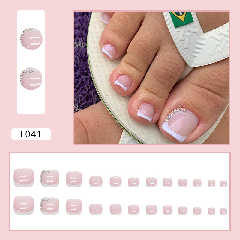 Pure desire French diamond flash ins wind sweet and cool hot girl press-on nails and Press-on toenails special – Image 6