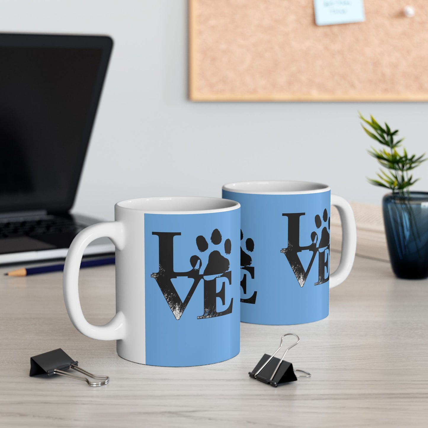 Paw Print Love Mug, Dog Lover Gift, Pet Owner Coffee Cup, Animal Rescue Mug, Cute Pet-Themed Drinkware