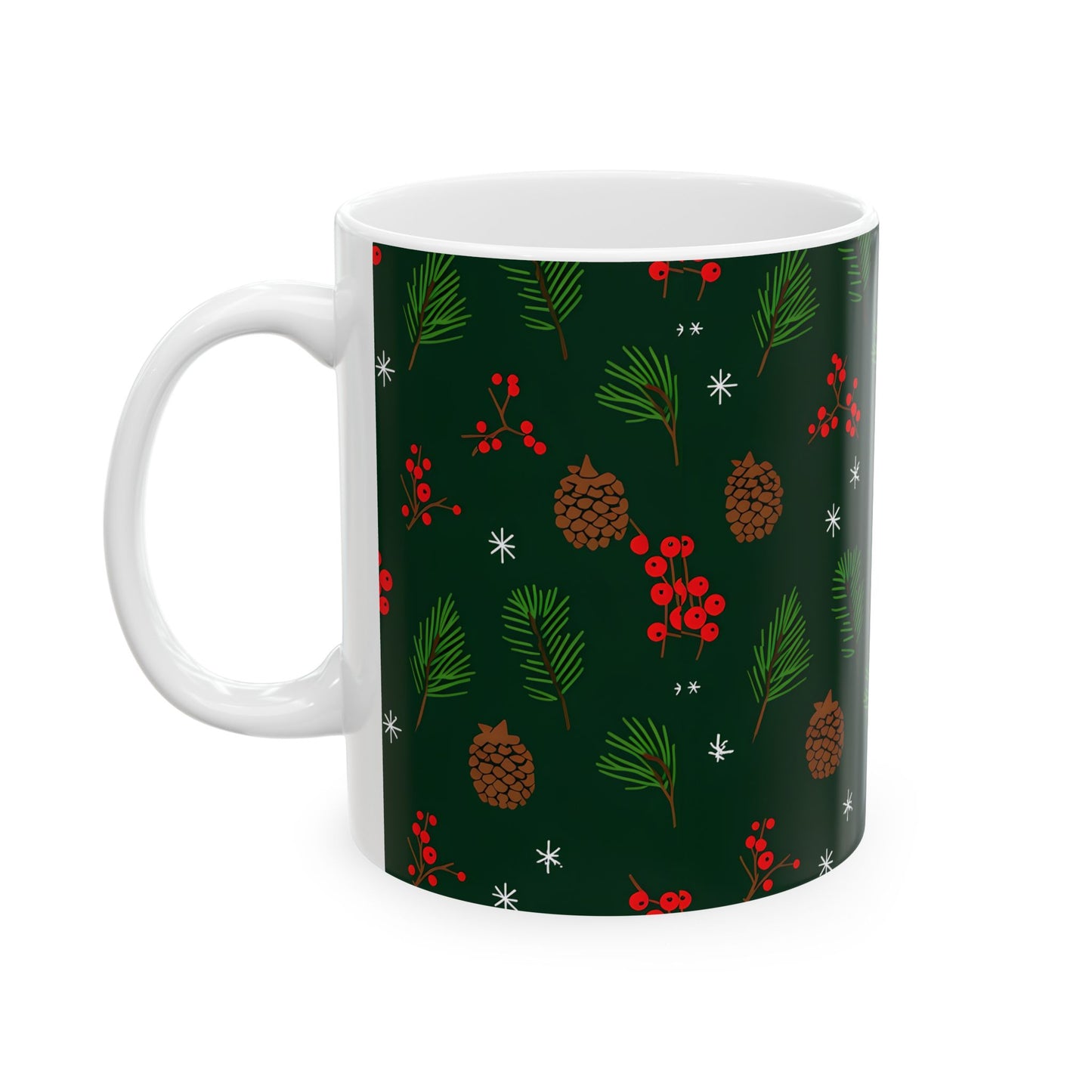 Festive Holiday Ceramic Mug, Christmas Coffee Cup, Winter Decor, Cozy Drinkware, Seasonal Gift, Holiday Celebration