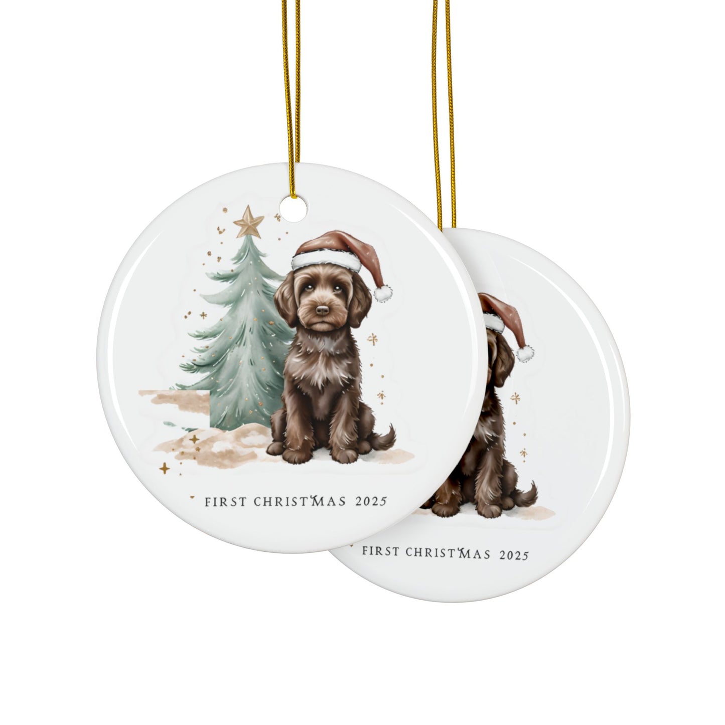 Personalized Ceramic Ornaments, Dog Lover Holiday Decor, First Christmas Keepsakes, Pet Gifts, Christmas Tree Ornaments, 2-Side Print