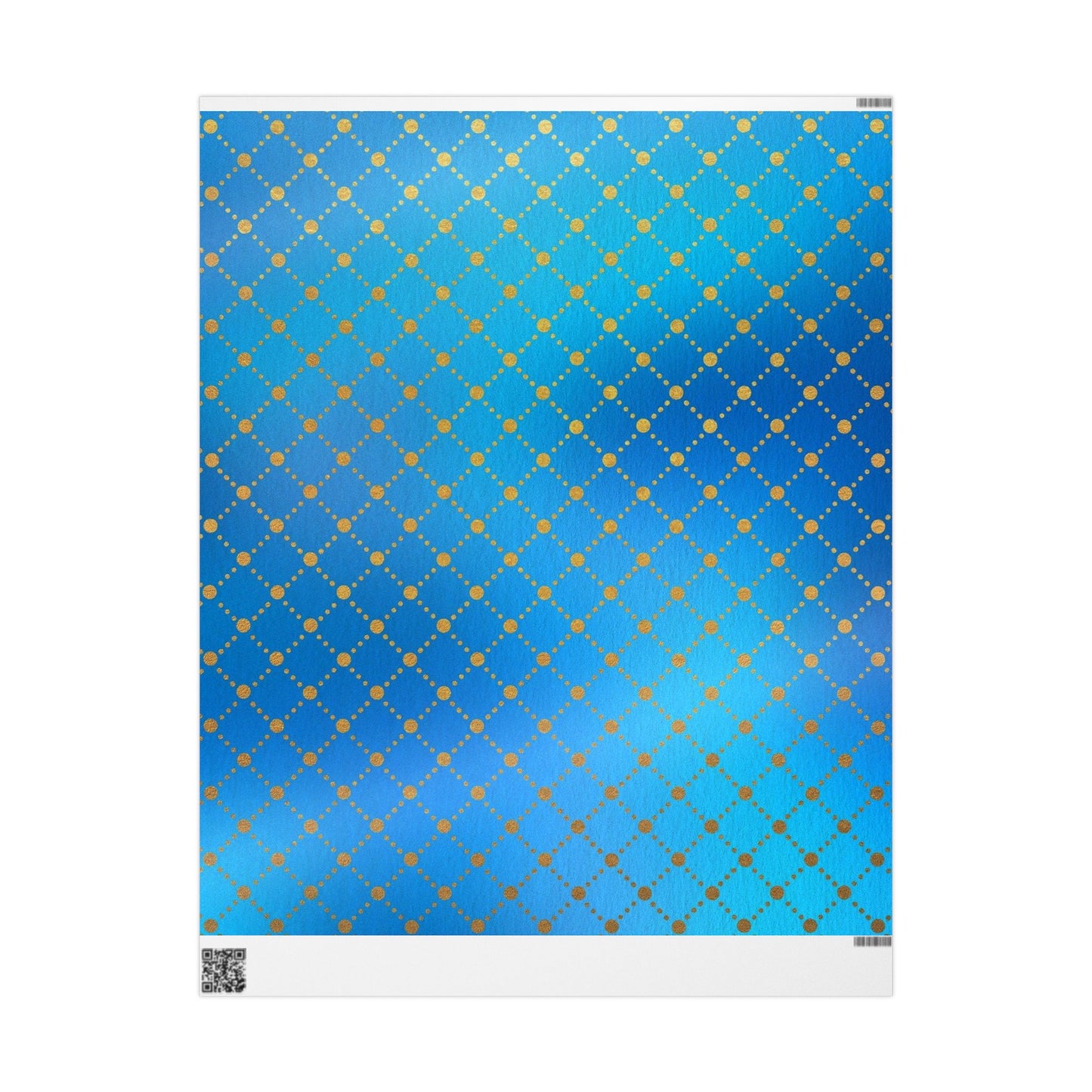 Blue Gold Dotted Swirl Wrapping Paper Roll — Decorative Gift Wrap