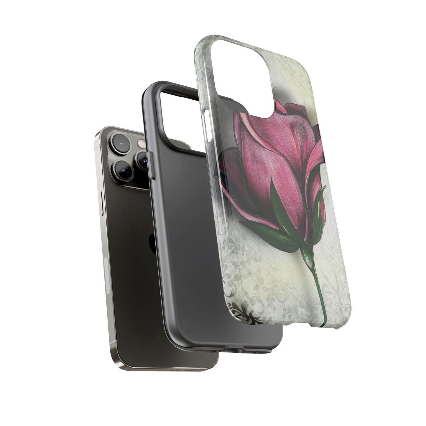 Rose Phone Case – Tough Cases, Floral Phone Cover, Gift for Her, Minimalist Design, Nature Lover's Accessory, Birthday Gift Idea