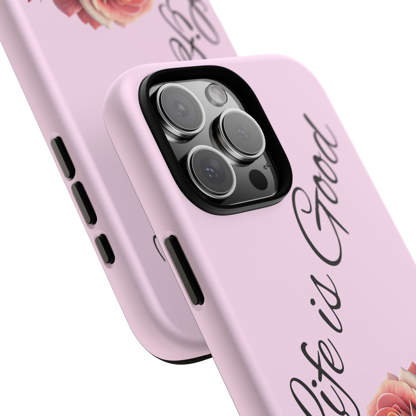 Roses & Positivity Phone Case - Floral Design, Life is Good, Tough Cases for Everyday Wear, Gift for Friends, Mother's Day, Spring [...]