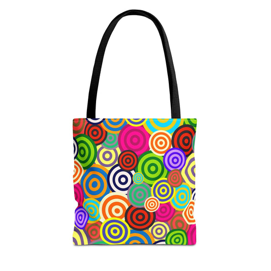 Colorful Circle Tote Bag - Fun and Playful Market Bag, Reusable Shopping Tote, Gift for Friends, Summer Vibes, Artsy Accessory