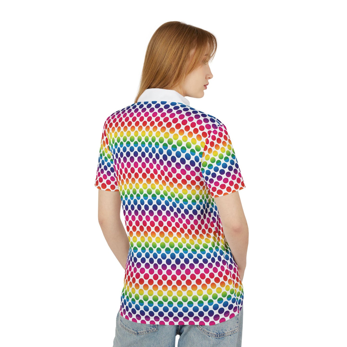 Colorful Rainbow Dot Unisex Polo Shirt, Casual Wear, Summer Fashion, Pride Outfit, Gift for Him/Her