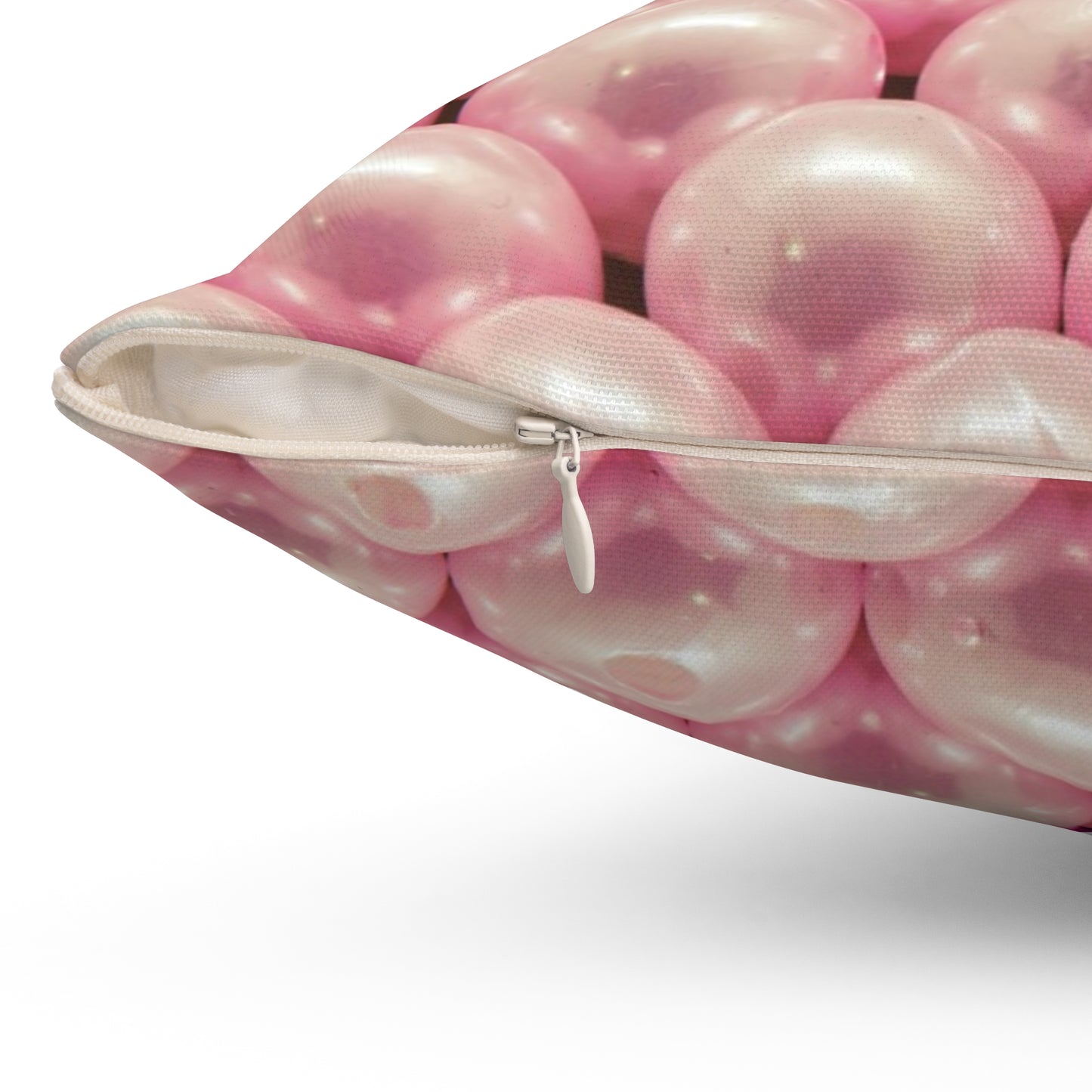 Pink Pearl Patterned Square Pillow, Decorative Cushion, Home Decor, Gift for Her, Soft Furniture Accent, Cozy Vibes