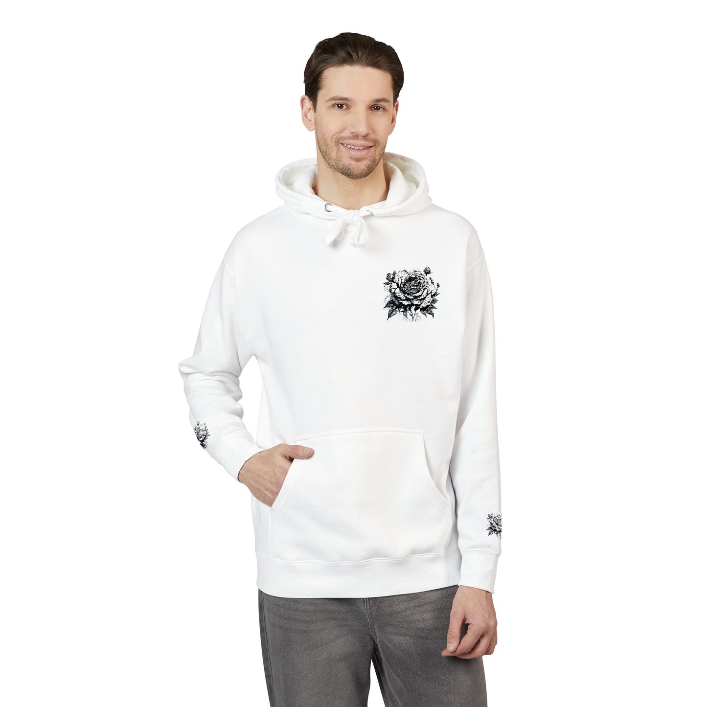 Floral Print Fleece Hoodie - Cozy Streetwear for All Seasons, Perfect Gift for Friends, Trendy Casual Wear, Spring Fashion
