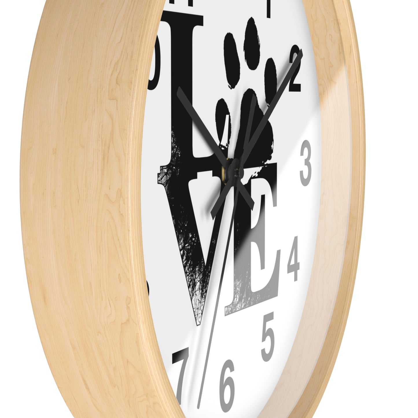Paw Print Love Wall Clock - Pet Lover Gift, Dog Clock, Cat Decor, Animal Wall Art, Home Decor
