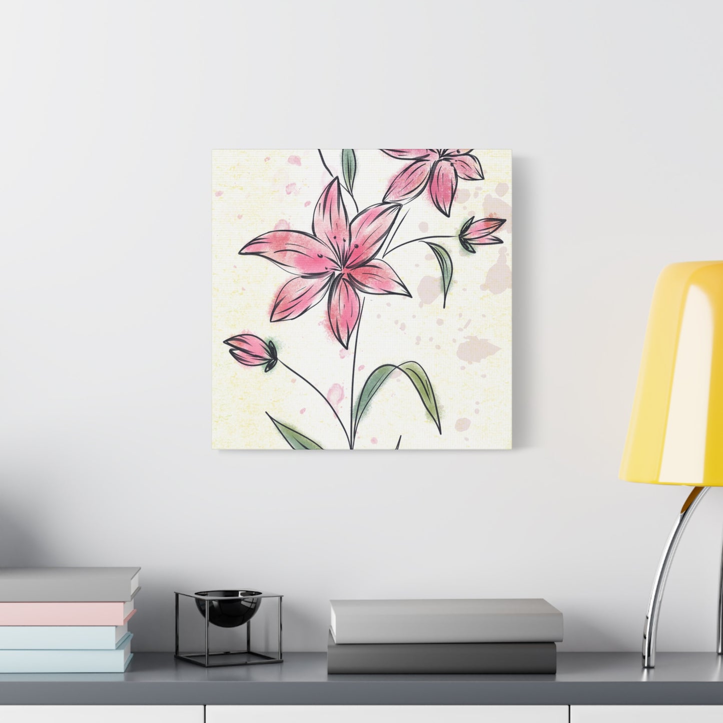Matte Canvas, Stretched, 1.25" Tulips Pink Flowers