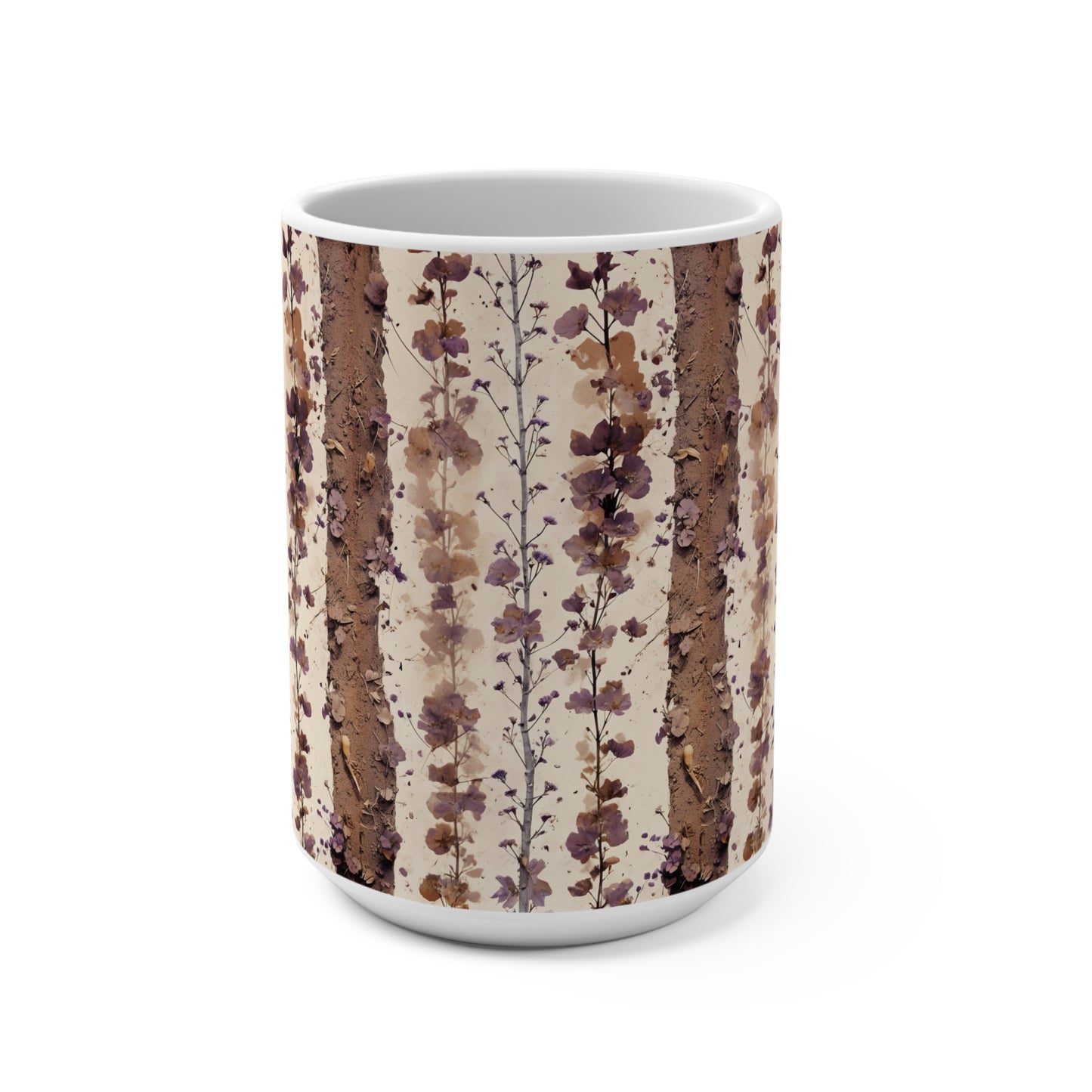 Rustic Floral Mug, Cozy Coffee Cup, Nature-Inspired Kitchenware, Gift for Nature Lovers, Eco-Friendly Drinkware
