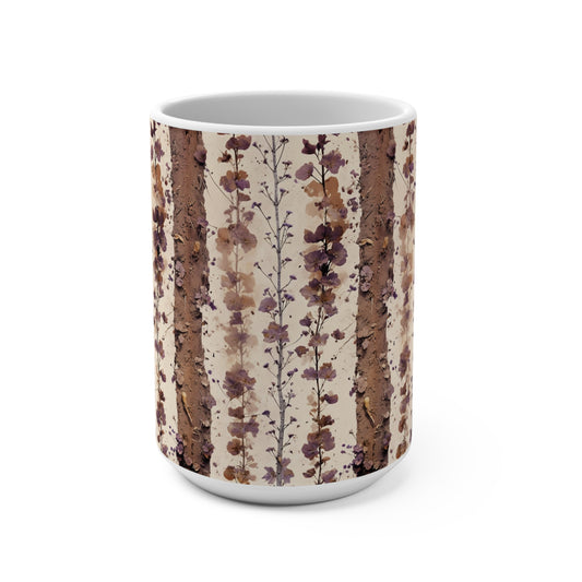 Rustic Floral Mug, Cozy Coffee Cup, Nature-Inspired Kitchenware, Gift for Nature Lovers, Eco-Friendly Drinkware