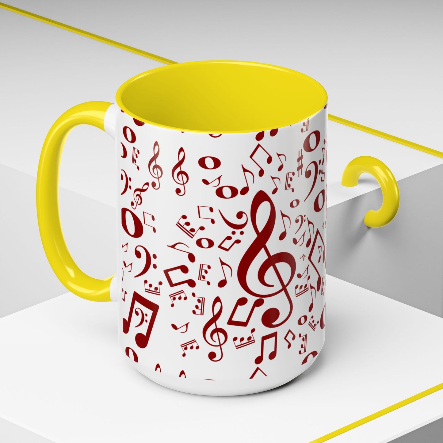 Accent Coffee Mug (11, 15oz) - Musical Notes