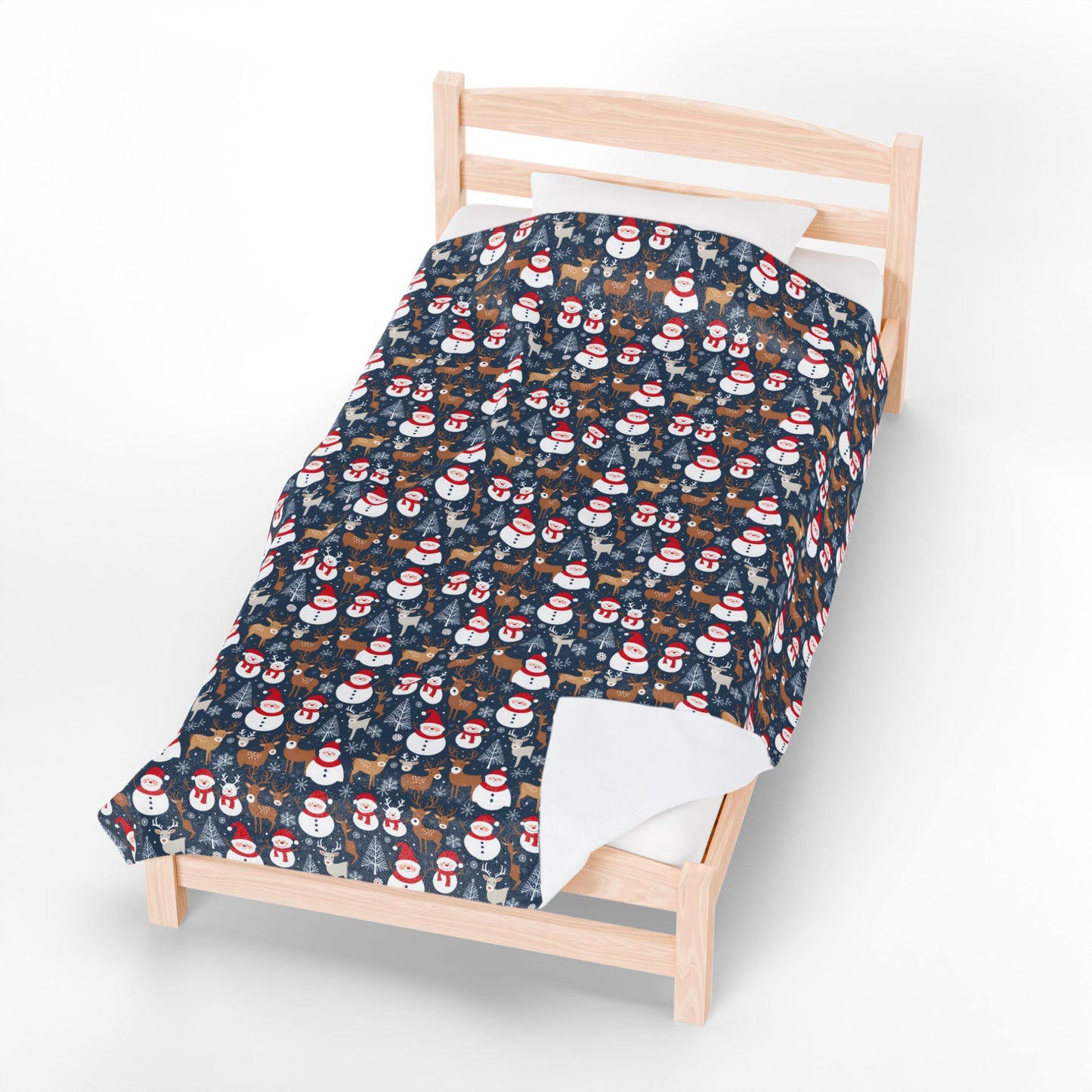 Holiday Snowman Plush Blanket — Cozy Velveteen Throw for Christmas