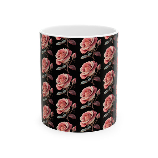 Ceramic Mug, (11oz, 15oz) Roses