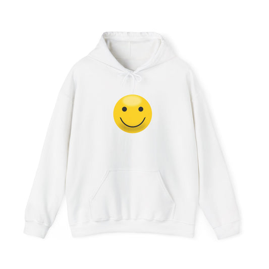 Smiley Face Hooded Sweatshirt, Unisex Cozy Hoodie, Casual Streetwear, Perfect Gift for Friends, Happy Apparel for Everyday Wear
