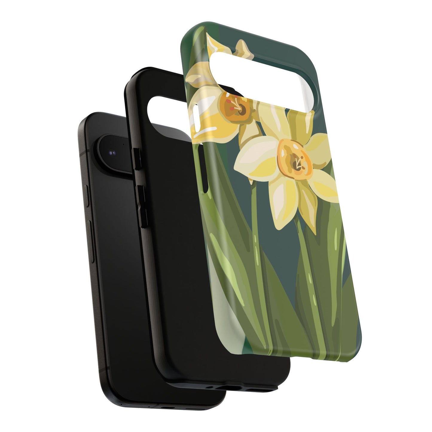 Floral Phone Case - Yellow Daffodil Design, Tough Phone Cover, Spring Decor, Floral Gift, Nature-Inspired Accessories
