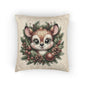 Whimsical Deer Woven Pillow | Cozy Home Decor, Holiday Gift, Nature Lover's Accent, Cute Animal Pillow, Unique Couch Cushion