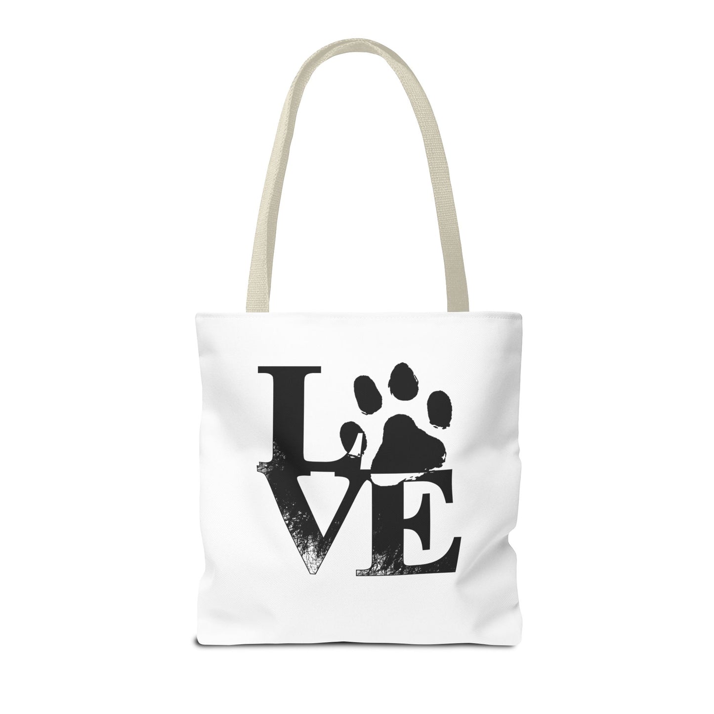 Love Paw Print Tote Bag, Pet Lover's Gift, Eco-Friendly Shopping Bag, Animal Rescue Fundraiser, Personalized Pet Tote