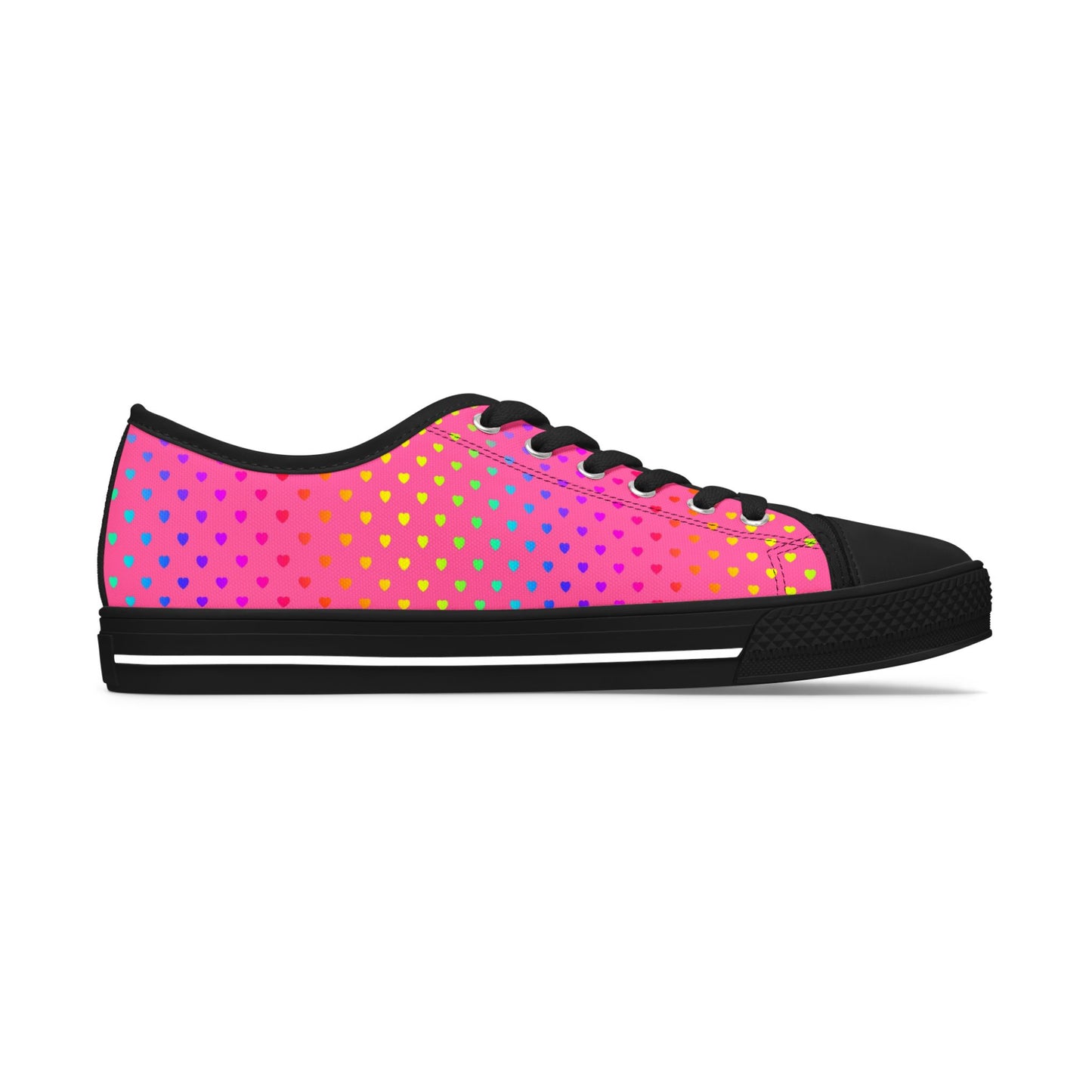 Low Top Sneakers — Pink Gradient Polka Dot Casual Shoes for Women
