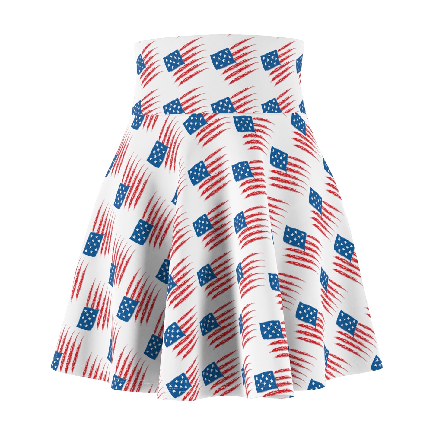 Patriotic Women's Skater Skirt, American Flag Print Skirt, Casual Summer Wear, Fourth of July Outfit, Festival Skater Dress