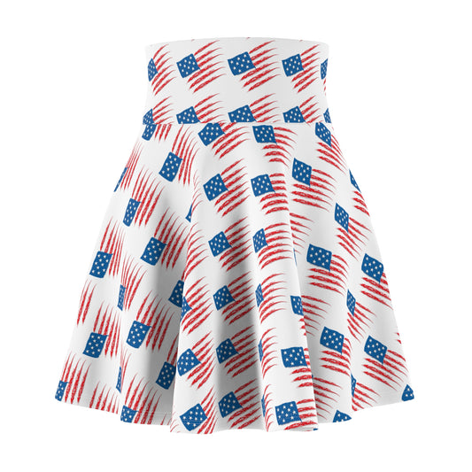 Patriotic Women's Skater Skirt, American Flag Print Skirt, Casual Summer Wear, Fourth of July Outfit, Festival Skater Dress