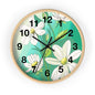 Wall Clock - Green White Floral