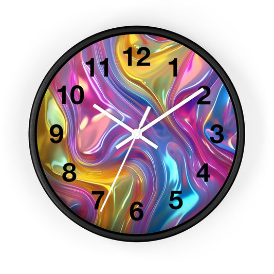 Colorful Abstract Wall Clock, Modern Home Décor, Vibrant Art Clock, Unique Gift for Him/Her, Stylish Office Clock