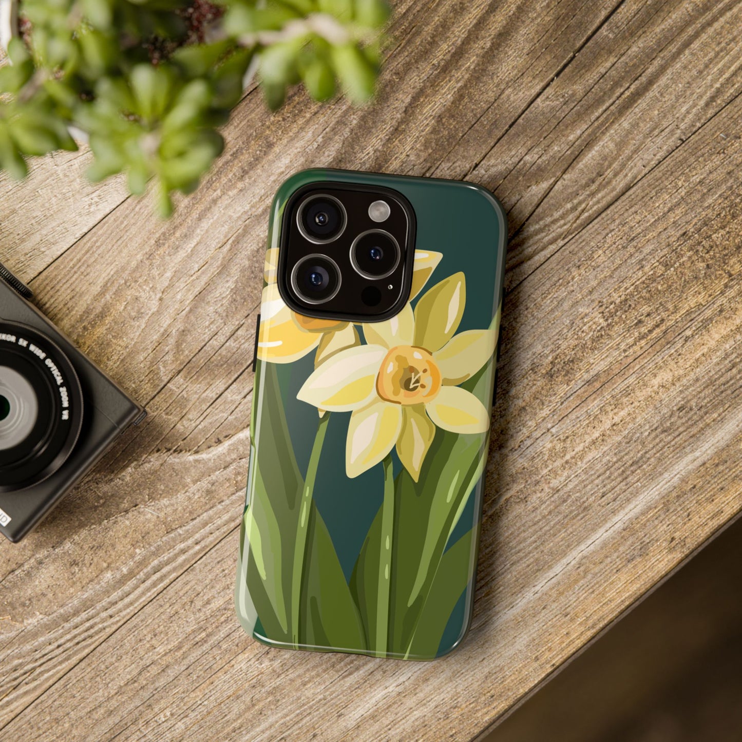 Floral Phone Case - Yellow Daffodil Design, Tough Phone Cover, Spring Decor, Floral Gift, Nature-Inspired Accessories