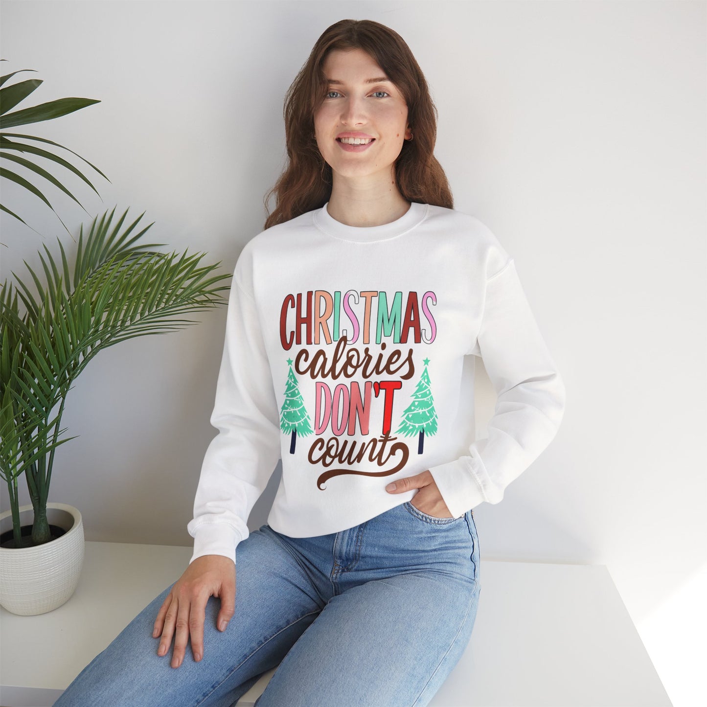 Christmas Calories Don't Count Sweatshirt — Funny Holiday Crewneck