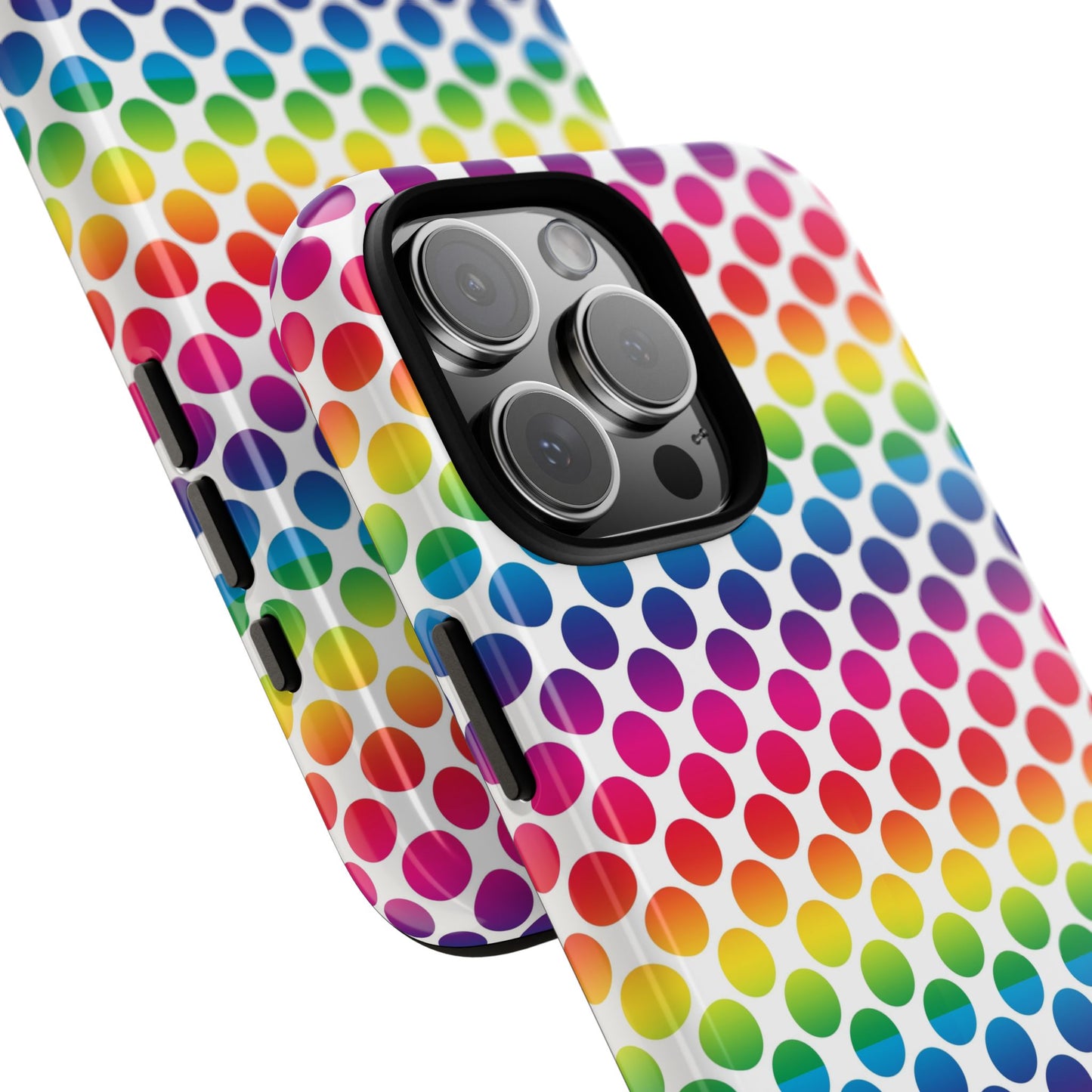 Rainbow Dot Phone Case, Colorful Phone Cover, Fun Phone Accessory, Gift for Friends, Trendy Mobile Case