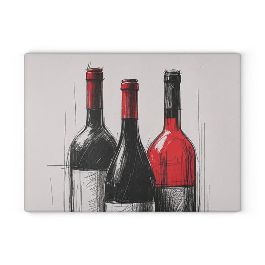 Elegant Wine-Themed Glass Cutting Board, Kitchen Decor, Gift for Wine Lovers, Housewarming Gift, Cooking Essentials, Culinary Art