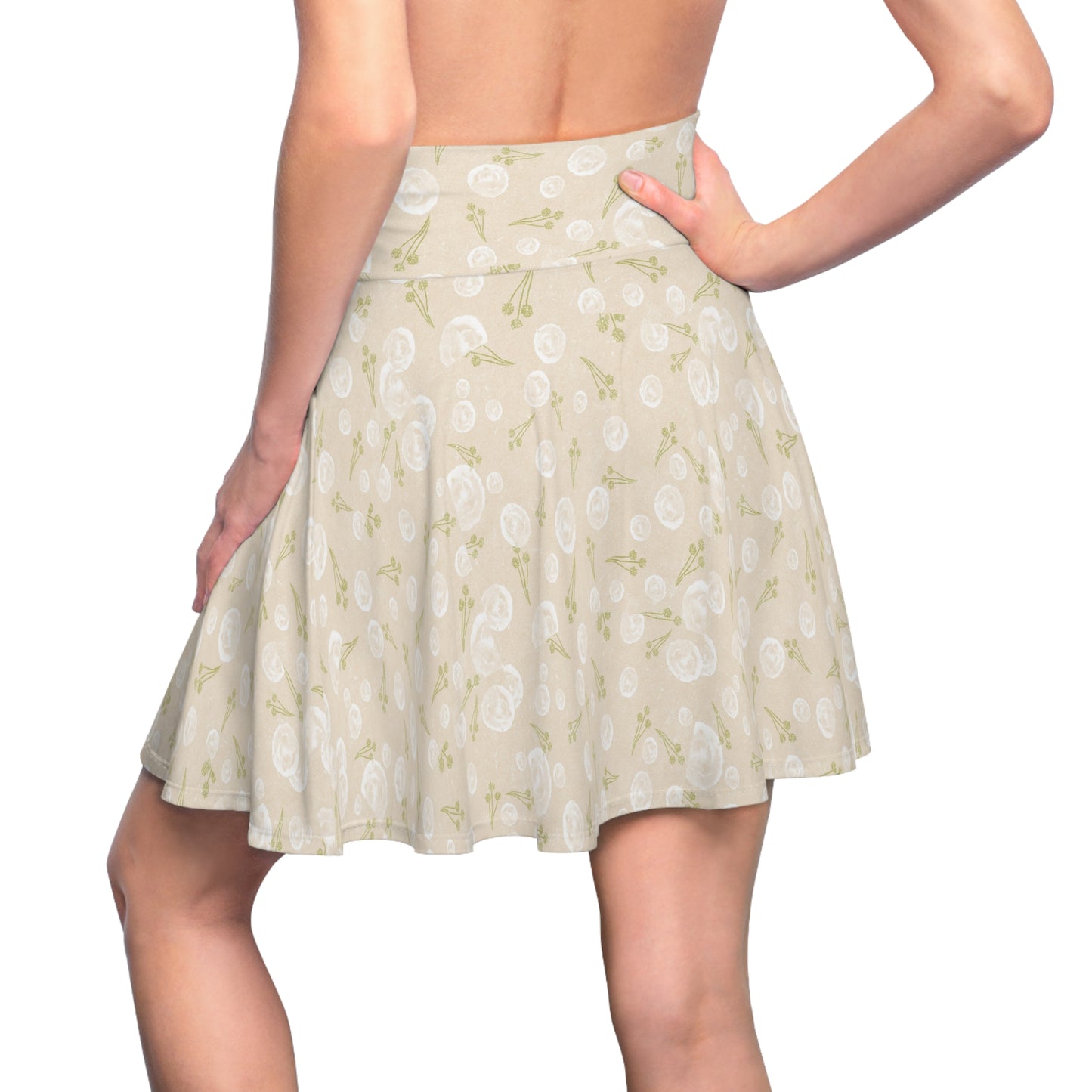 Floral Women's Skater Skirt, Casual Summer Dress, Retro Mini Skirt, Garden Party Outfit, Everyday Wear, Gift for Her