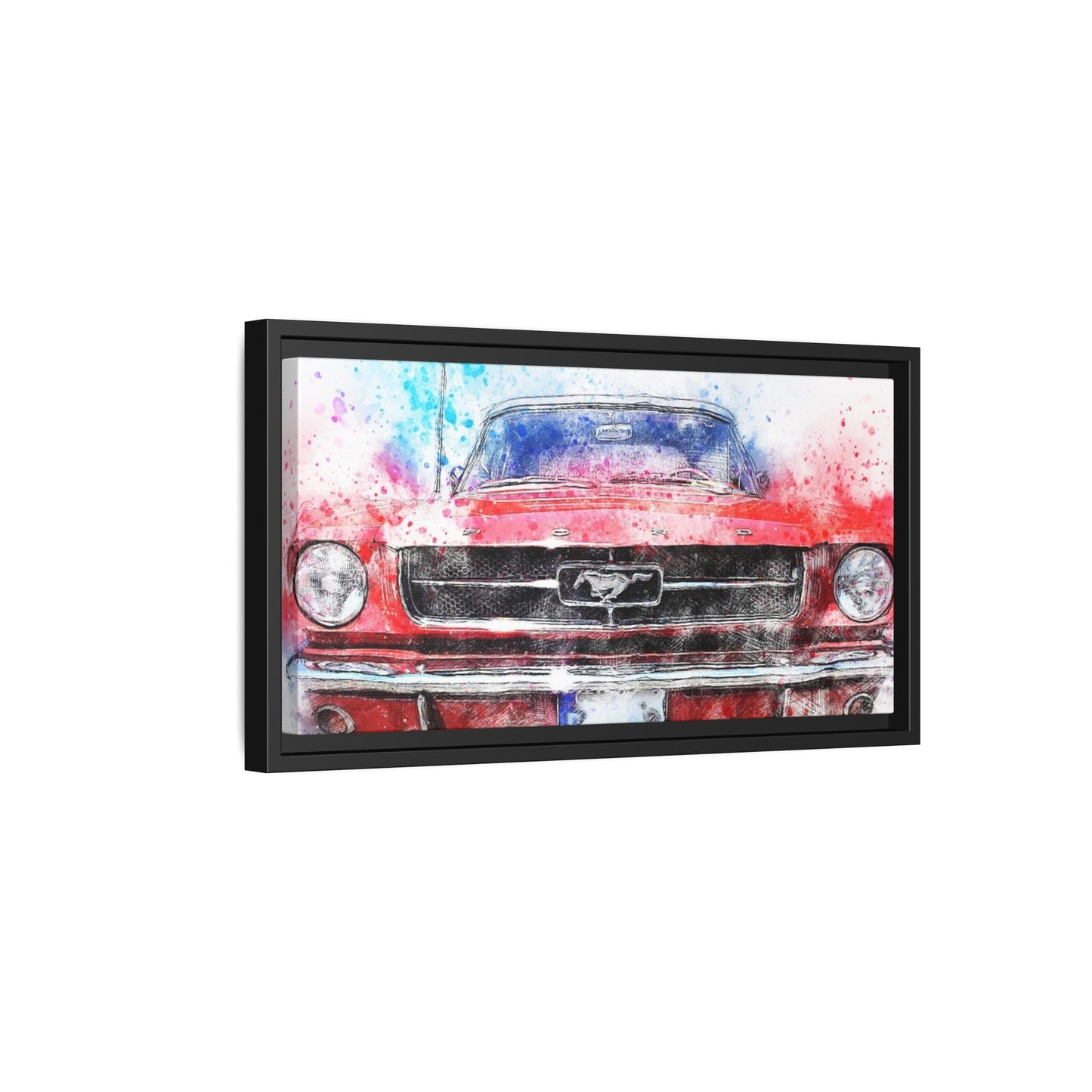 Matte Canvas, Framed Mustang Car