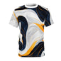Abstract Marble Swirl Tee - Navy, White & Gold All-Over Print